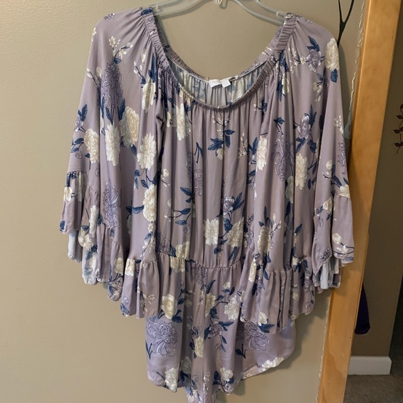 American Eagle Don’t Ask Why Purple Floral Romper-One Size - Picture 1 of 7
